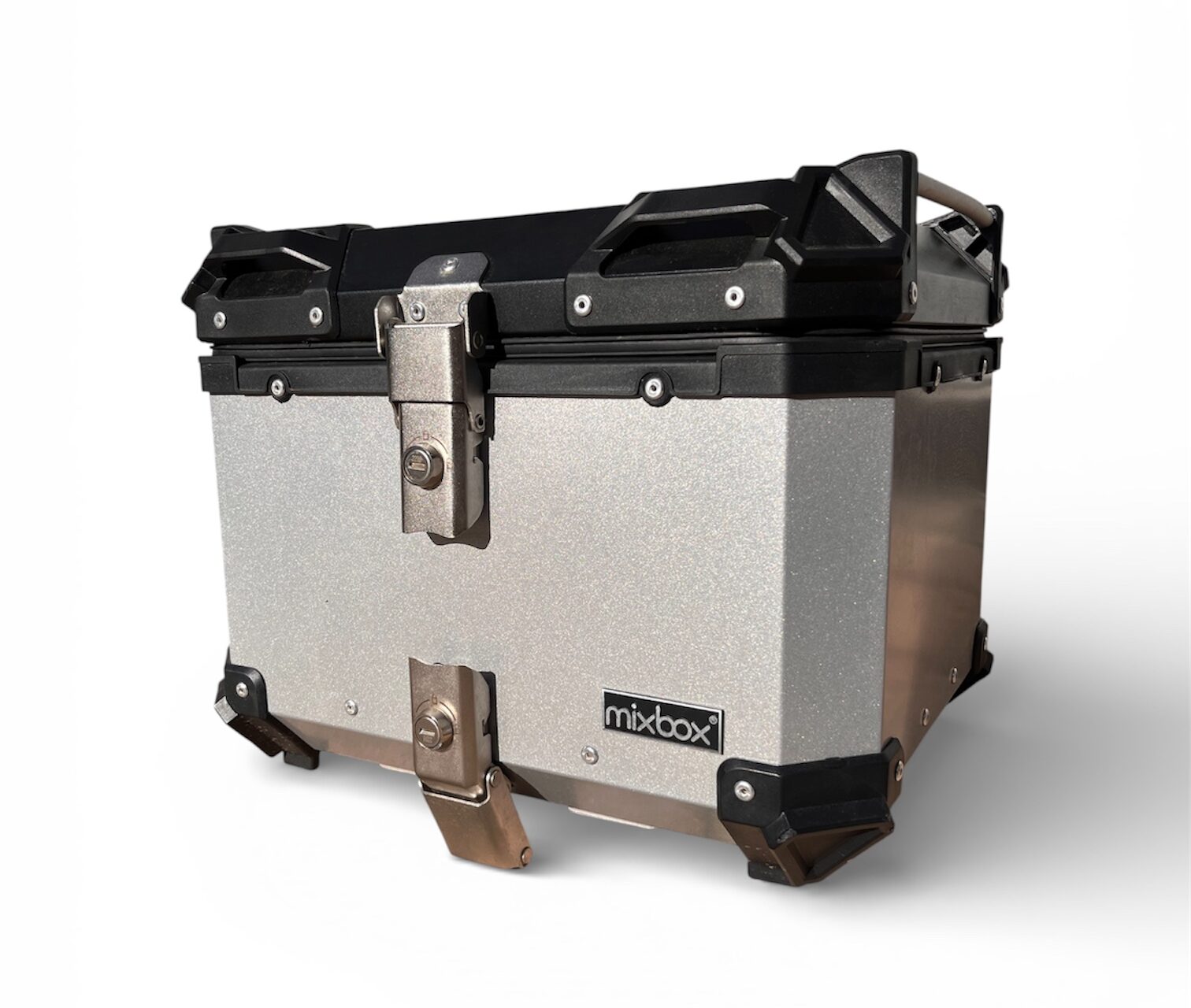 45 litre lockable top box mounted on a scooter